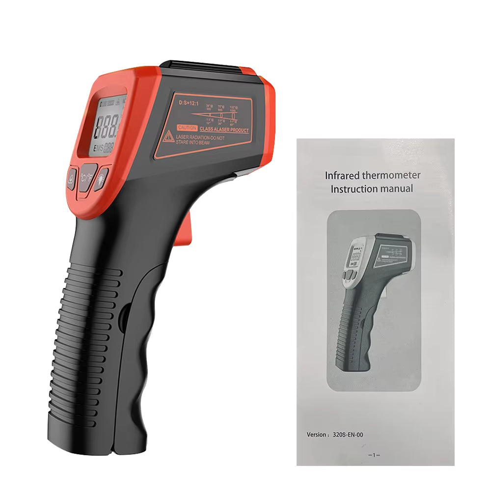 LCD Industrial Electronic Thermometer Noncontact -50~600°C Digital Laser Temperature Meter Gun Laser Point Infrared Thermometer