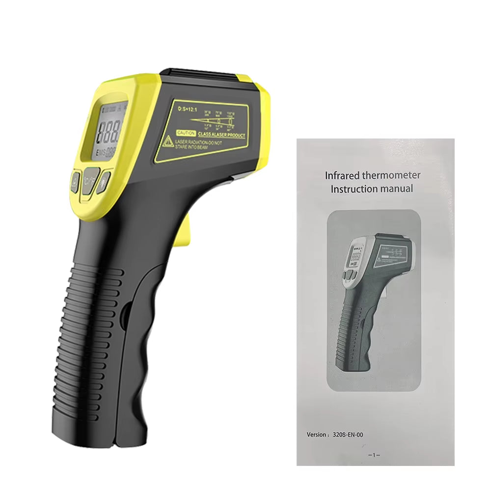 LCD Industrial Electronic Thermometer Noncontact -50~600°C Digital Laser Temperature Meter Gun Laser Point Infrared Thermometer